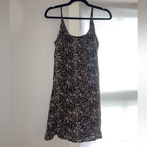 very light teal and brown floral dress